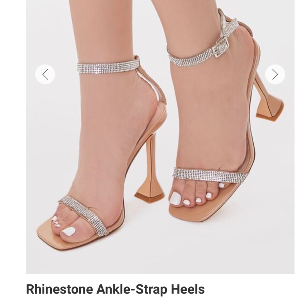 Rhinestone Ankle Strap Heel